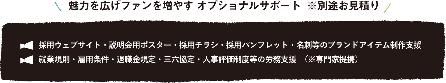 魅力を広げファンを増やす オプショナルサポート