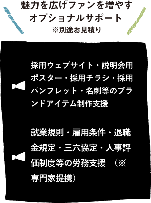魅力を広げファンを増やす オプショナルサポート